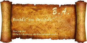 Bodócs Anikó névjegykártya