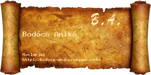 Bodócs Anikó névjegykártya